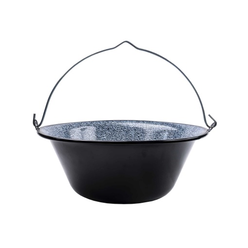Ceaun Z-tools 30L, otel emailat, negru, 50.5 cm diametru, 25 cm inaltime, fara capac, toate sursele de caldura, cod EXT7213