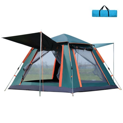 Cort de camping Z-TOOLS pentru 4 persoane, impermeabil, 200x200x150 cm, 2 usi, rezistent la vant, ZTS8464