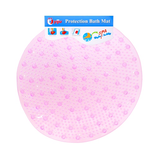 Covoras dus Zilan cu ventuze, diametru 50cm, masaj talpi, prevazut cu ventuze, cod 3996_roz