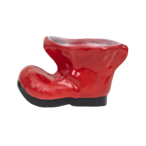 Decoratiune pentru gradina ceramica bocanc mic, suport flori, 10 cm, 18 cm, Zilan, EXT6210_rosu