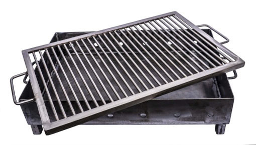 Gratar carbune Z-tools, mobil, metal 60x40x75 cm, cu sita inox, gri, ZTS5484