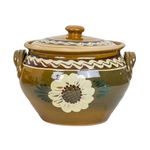 Oala din lut Zilan, cu capac, 23 cm, capacitate 4 l, rezistenta, usor de intretinut, EXT10267