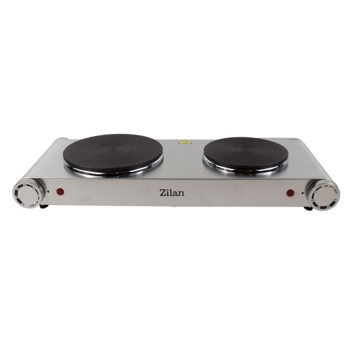 Plita electrica Zilan cu 2 arzatoare, alimentare la retea, 2250W, inox, 57x30x10 cm, ZLN0542