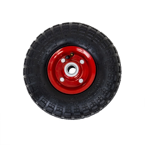 Roata Zilan 4.10/3.50-4, cauciuc, diametru 26 cm, greutate maxima suportata 136 Kg, ax 20 mm, 9614