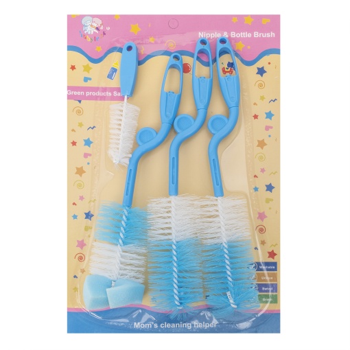Set 4 perii curatare biberoane Z-TOOLS, albastru, 17cm si 12cm, ZTS9100
