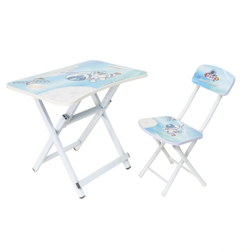 Set birou si scaun pliabil Z-TOOLS, metal si lemn, albastru, masa 60x40x51 cm, scaun 30x23x57 cm, ZTS9190