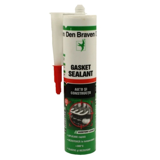 Silicon Gasket Den Braven 280ml, rosu, etansare inalta temperatura, utilizare pentru cuptoare, tevi incalzire, D12003648