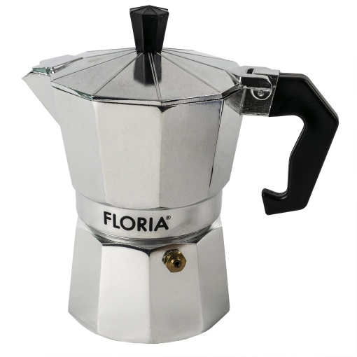 Cafetiera espresso Floria, capacitate 3 cesti, aluminiu argintiu, 150 ml, 12x10x17 cm, ZLN2485