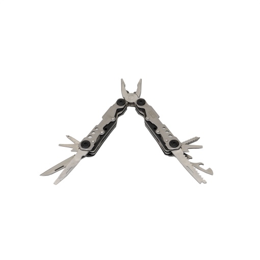 Cleste multifunctional pliabil Z-TOOLS, cu husa, 13x8x5 cm, 2kg, lung, standard, de sarma, deschizator de sticle, desfacator de conserve, fierastrau, cutit, surubelnita dreapta S+surubelnita dreapta L+pila+cheie pentru biti, ZTS8275