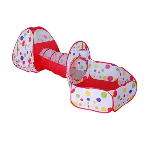 Cort de joaca 3 in 1 Z-TOOLS, cort 80x80x86cm, tunel 46x120cm, tarc 120x72x36cm, red, ZTS8463