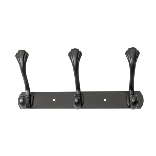Cuier metalic Z-TOOLS, 3 agatatori, lungime 24.5cm, latime 13cm, design modern, negru, ZTS8146