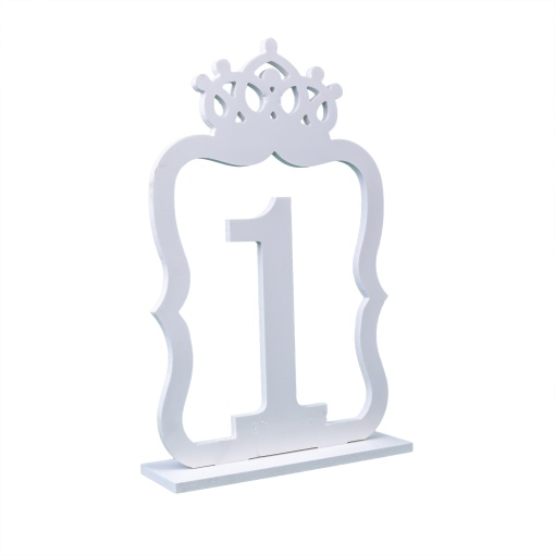 Decoratiune perete Zilan, numere decorative din lemn, 20 buc, alb, inaltime 29 cm, CD4524