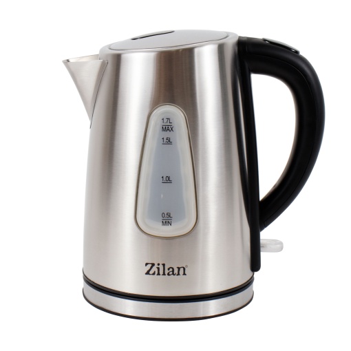 Fierbator apa electric Zilan, inox, capacitate 1.7l, putere 2200W, protectie supraincalzire, indicator nivel apa, ZLN9614