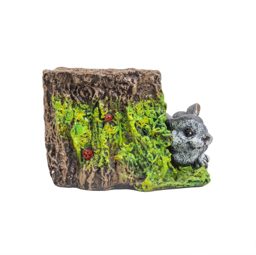 Ghiveci ceramic Zilan, model buturuga cu iepure, 30x23x20 cm, pentru flori, EXT10398