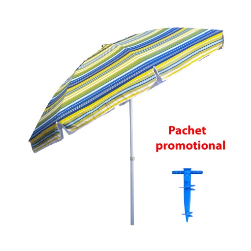Pachet umbrela protectie solara Zilan, diametru 2.4m, inclinare, suport ajustabil 30cm, inaltime 2.3m, ZTS8488_1
