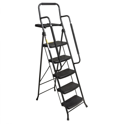 Scara metalica Zilan cu 5 trepte, inaltime 175cm, lungime treapta 38cm, latime treapta 20cm, balustrada 85cm, greutate maxima 130kg, ZTS8082