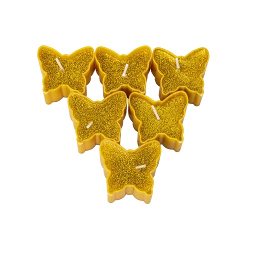 Set 25 lumanari decorative Zilan, forma fluture, galben, 4x3.7x1.7 cm, ZTS8031