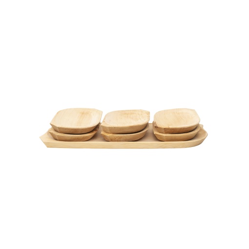 Set 7 platouri din lemn Zilan, 50x20x2.5 cm, compartimentat, dreptunghi, maron, 1462_1