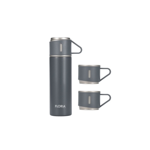 Termos portabil Zilan 400ml, inox, pereti dubli, mentine temperatura rece 24 ore + calda 18 ore, cu 3 cesti, 20x19x7 cm, 1kg, ZLN0745