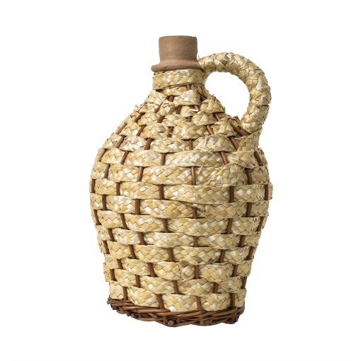 Ulcior Zilan, din lut cu invelis impletit, 25 cm, crem, volum 1 l, EXT7595