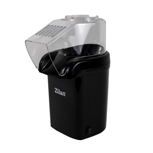 Aparat popcorn Zilan, 1200W, cu oprire automata, plastic negru, 13x18x28 cm, ZLN8045