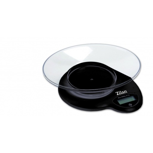 Cantar de bucatarie Zilan, electronic, maxim 3kg, negru, plastic, 38x13x36 cm, ZLN7698