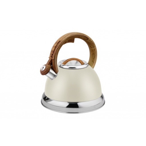 Ceainic inox Zilan, 3.5L, cu fluier, crem, ergonomic, compatibil cu toate sursele de caldura, ZLN1290