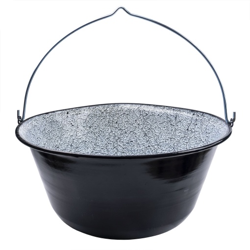 Ceaun Z-tools, 50L, fier emailat, negru, 63.5 cm diametru, 27.5 cm inaltime, toate sursele de caldura, EXT7131
