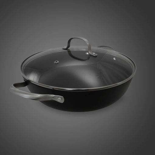 Cratita din fonta Zilan, tip fagure, diametru 24 cm, capacitate 3.5L, capac de sticla, 8 cm inaltime, OTI0016