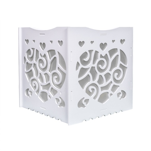Cutie de dar Zilan, lemn, alb, 28.5x28.5 cm, CD5057