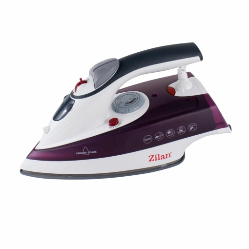 Fier de calcat Zilan, talpa ceramica, abur reglabil, putere 2200W, oprire de siguranta, 30x20x10 cm, ZLN8082