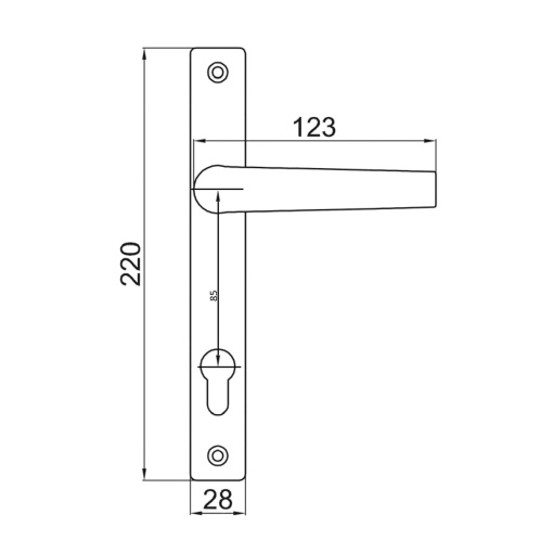 Maner + Sild Y 85 alb, 2M5X80, tamplarie PVC/AL, cilindru, EXT701110Y85SVA013
