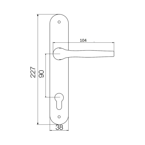 Maner+Sild Y 90 Alb, utilizare tamplarie PVC/AL, tip incuietoare cilindru, 701-160, 4577