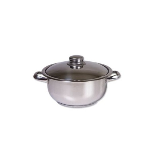 Oala inox cu capac Zilan, diametru 20 cm, capacitate 2 L, fund tip sandwich, compatibila masina de spalat vase, argintiu, ZLN7239