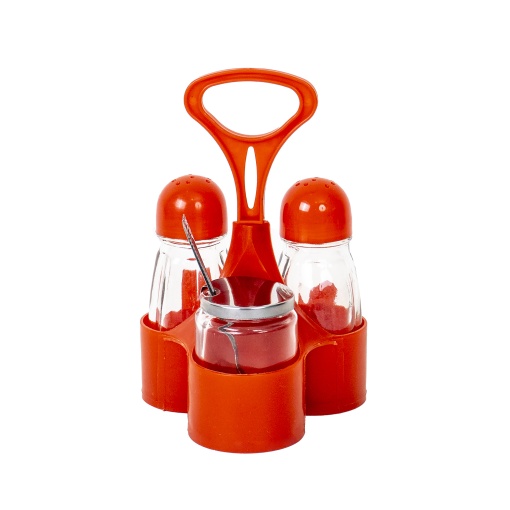 Oliviera Zilan, 3 piese, din plastic, pentru servire gătit, picurare, capacitate 0.16 l, rosu, 12x12x15 cm, DSY1071