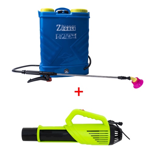 Pachet pompa de stropit cu acumulator Zilan, 16L, pulverizator atomizor portabil, eficienta crescuta, greutate redusa 900g, inclusiv ventilator 370W, cod EXT6792
