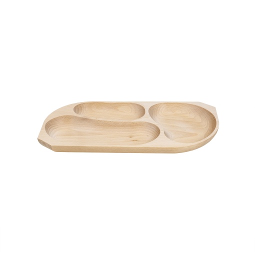 Platou servire Zilan din lemn natural de fag, ideal pentru fripturi, aperitive si peste, atmosfera rustica, 30x20x5 cm, EXT6176