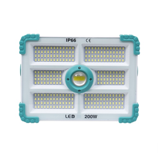 Proiector LED Zilan 200W solar si USB, 280 leduri, telecomanda, IP66, 27x20x5.5 cm, ZTS8212