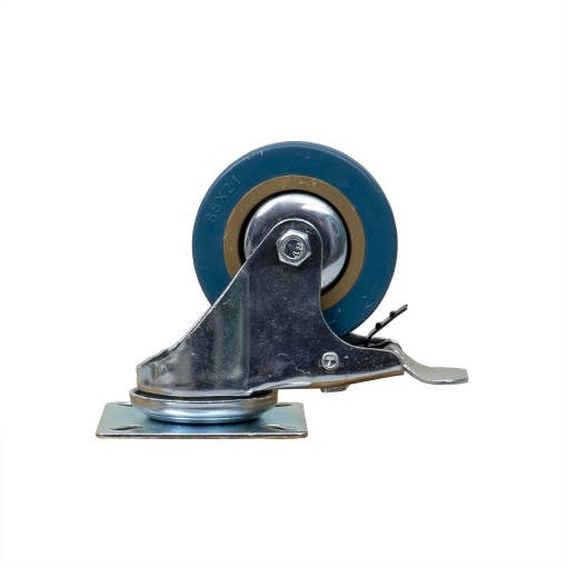 Roata mobila Zilan, rola cauciuc pivotanta cu frana, diametru 2.5 inchi, lungime suport 6.5cm, latime suport 6.5cm, ZTS8121