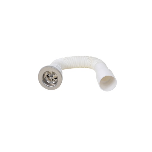 Sifon pentru chiuveta Zilan, plastic, alb, lungime 50 cm, latime 10 cm, inaltime 10 cm, ZTS8385
