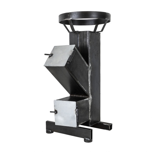 Soba tip racheta Zilan, lemn+peleti+carbune, 150x150 mm, putere 10 kW, 40x60x75 cm, EXT7594