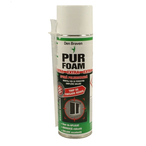 Spuma poliuretanica Den Braven 500ml, aplicabila cu tub adaptor, utilizare pentru izolatii, rezistenta la umiditate, DPU368705