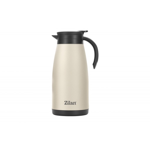 Termos Zilan, 1.5L, dublu perete, inox, crema, 27x13x13 cm, 25.5 cm inaltime, ZLN0783