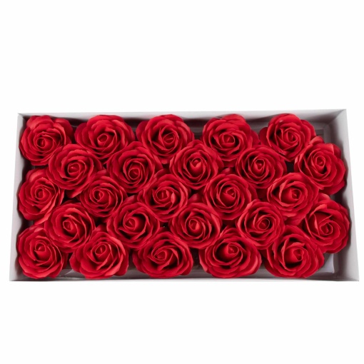 Trandafiri din sapun love, 25 buc, parfumati, in cutie, 7x7x7 cm, CD3443-5