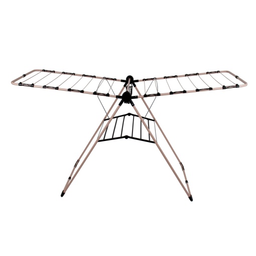Uscator rufe metalic Zilan, 21 m capacitate, pliabil, roz/negru, 108x61 cm, 3.3 kg, ZLN1372