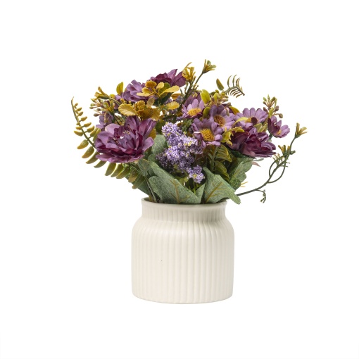 Aranjament floral Zilan, crizantema mov, ghiveci ceramic, 20x10 cm, H 20 cm, 1.5 kg, ZTS8056_2