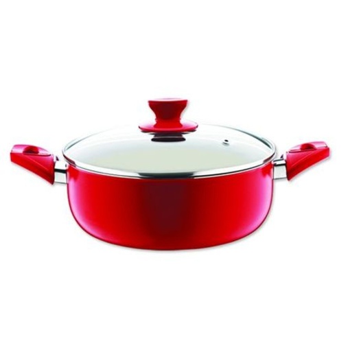 Cratita aluminiu Zilan, 26 cm, 6L, capac sticla termorezistenta, inaltime 40 cm, grosime 2.1 mm, ZLN2470