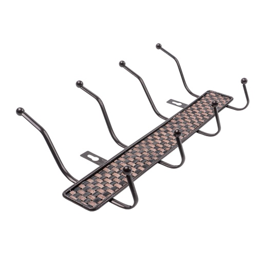 Cuier Metalic Z-tools, 4 agatatori, design modern, montare pe perete, culoare maro, 30x10x20 cm, BX-4