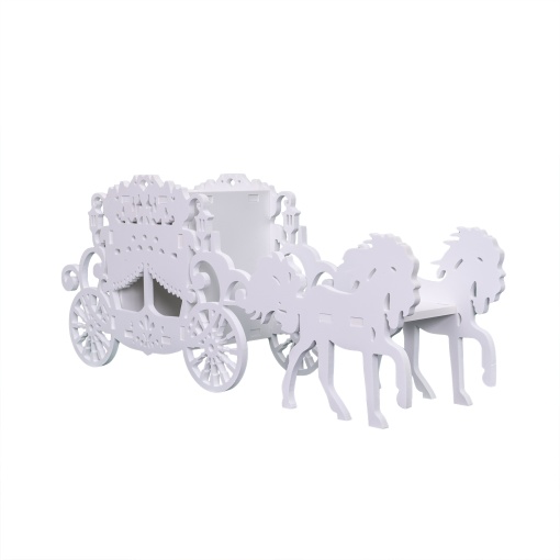 Cutie de dar Zilan, forma trasura, lemn, alb, 68x17 cm, CD5056