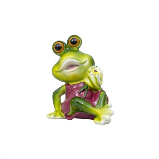 Decoratiune pentru gradina broscuta Zilan, H 12cm, L 10cm, rasina, cod ZTS8069